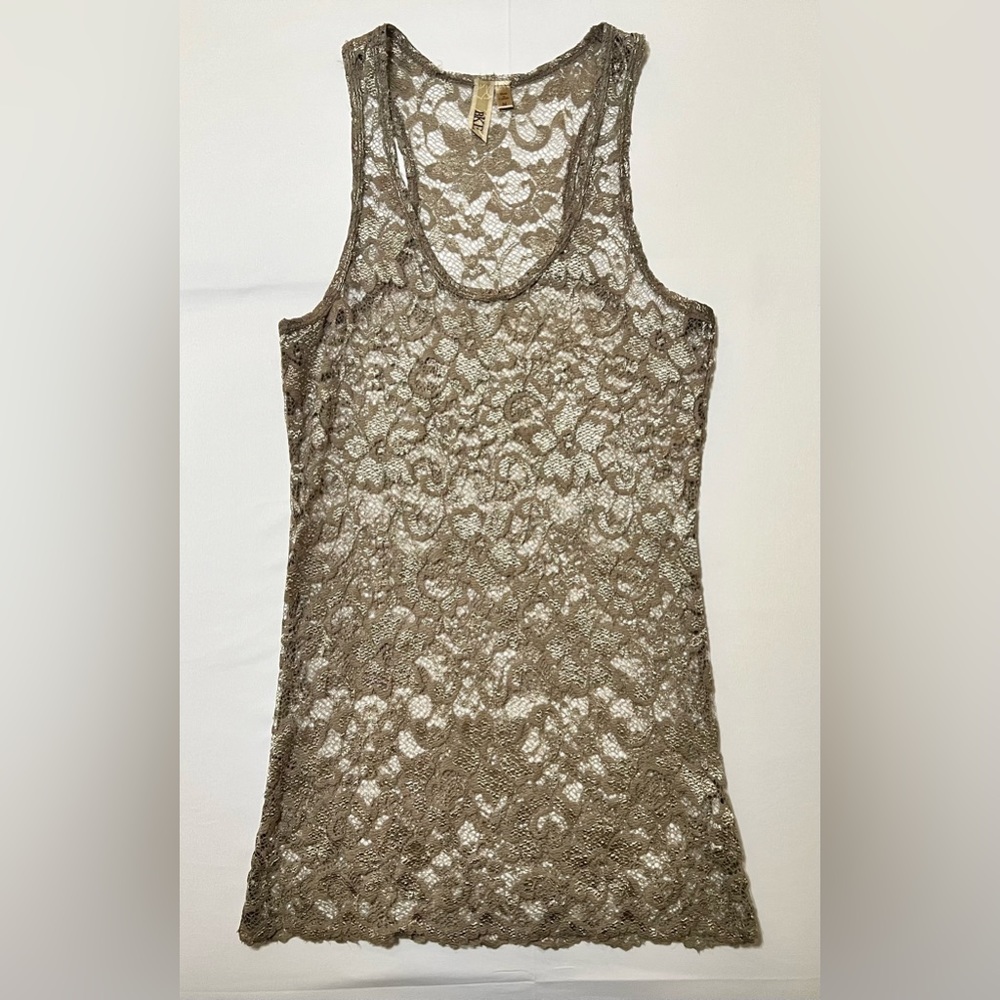 NWOT BKE Textured Peekaboo Tank/Camisole - Gold w/ Metallic Gold - Medium